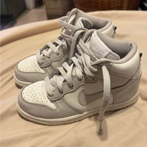 Nike Dunk High size 13 kids white and gray